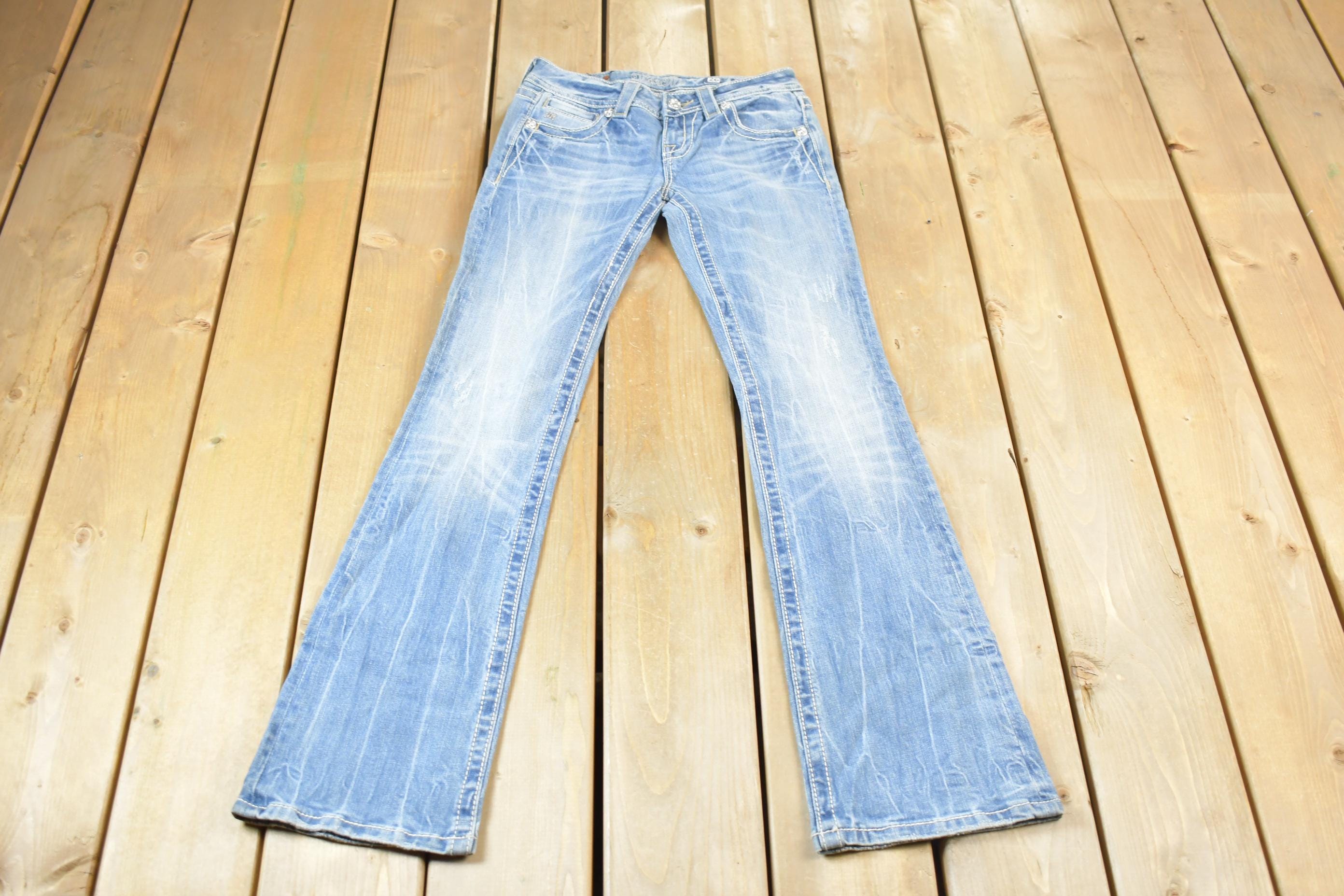 Vintage Y2K Miss Me Bedazzled Low Rise Jeans Size 26x32