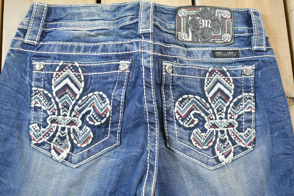 Vintage Y2K Miss Me Bedazzled Low Rise Jeans Size 26x33