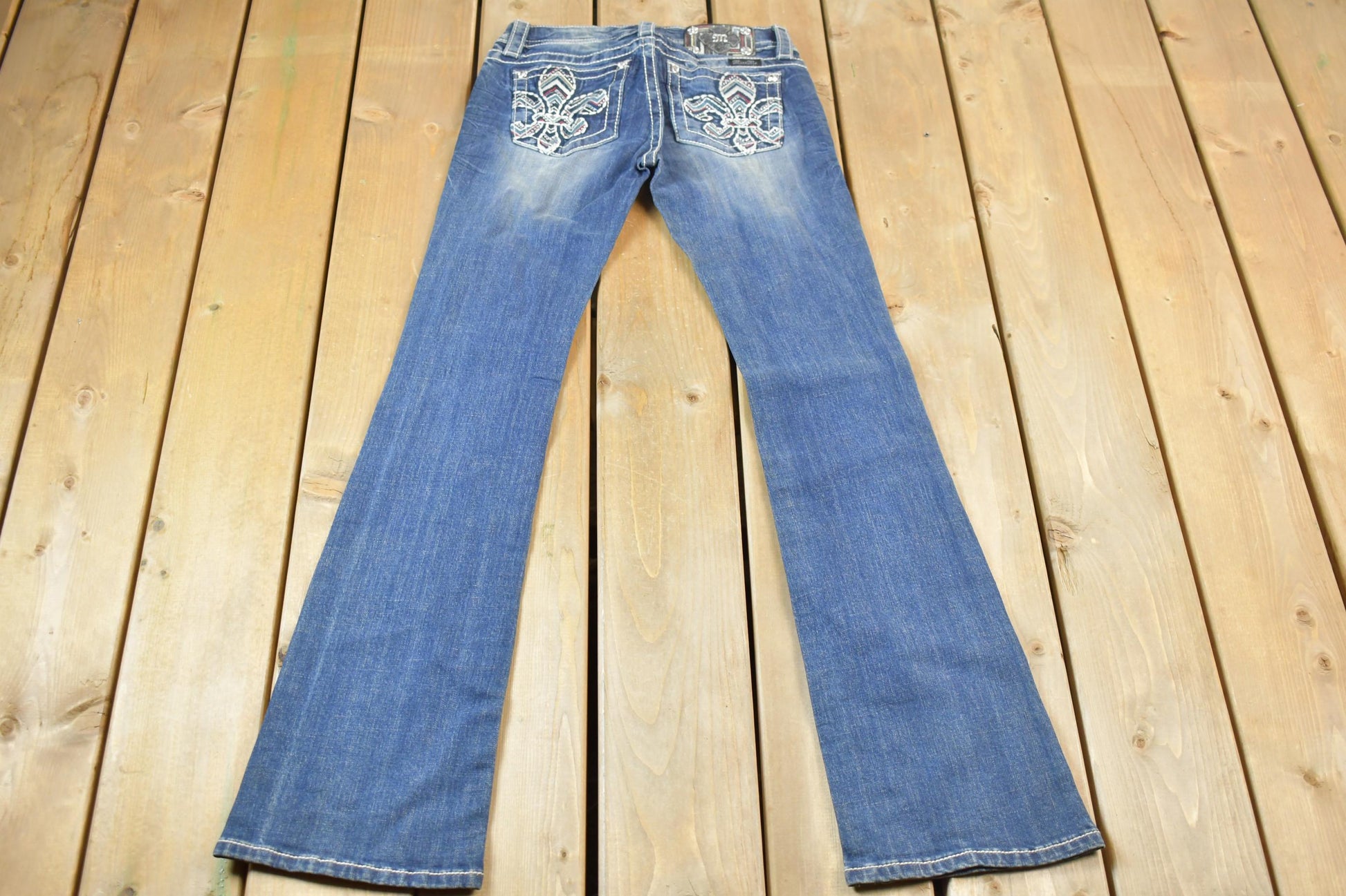 Vintage Y2K Miss Me Bedazzled Low Rise Jeans Size 26x33