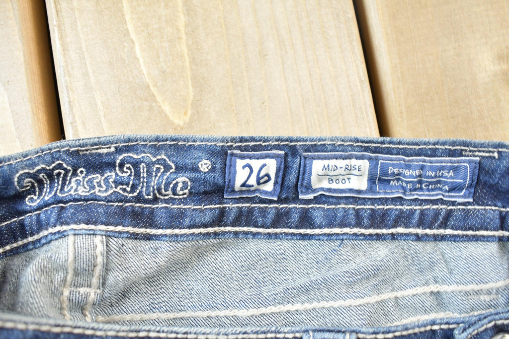 Vintage Y2K Miss Me Bedazzled Mid Rise Jeans Size 26x32