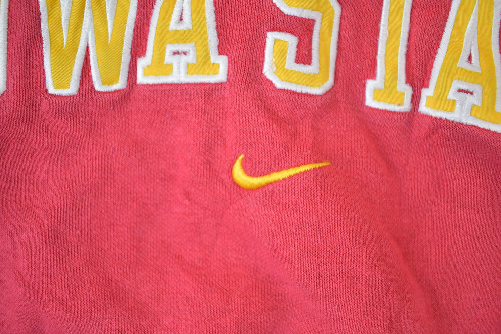 Vintage 1990s Nike Iowa State Embroidered Mini Swoosh Hoodie Sweatshirt