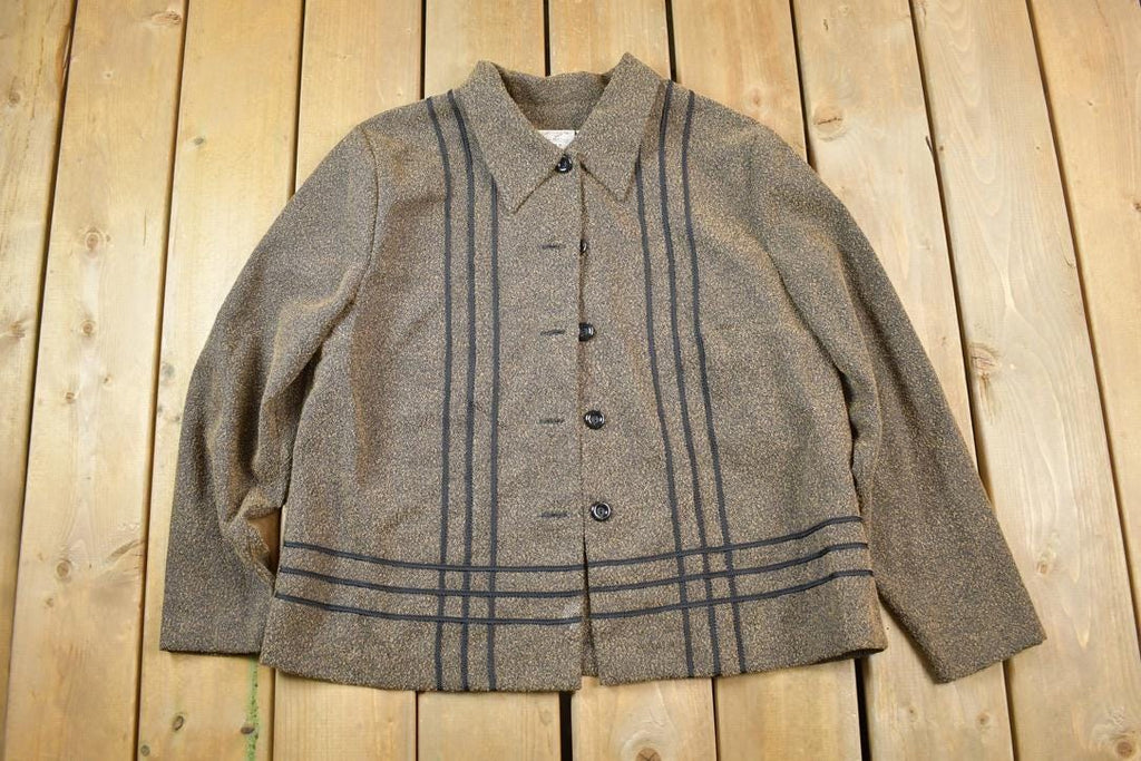 Vintage 1990s Kathy Lee Woman Knit Button Up Dinner Jacket