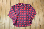 Vintage 1960s Champion Button Up Plaid Sweatshirt