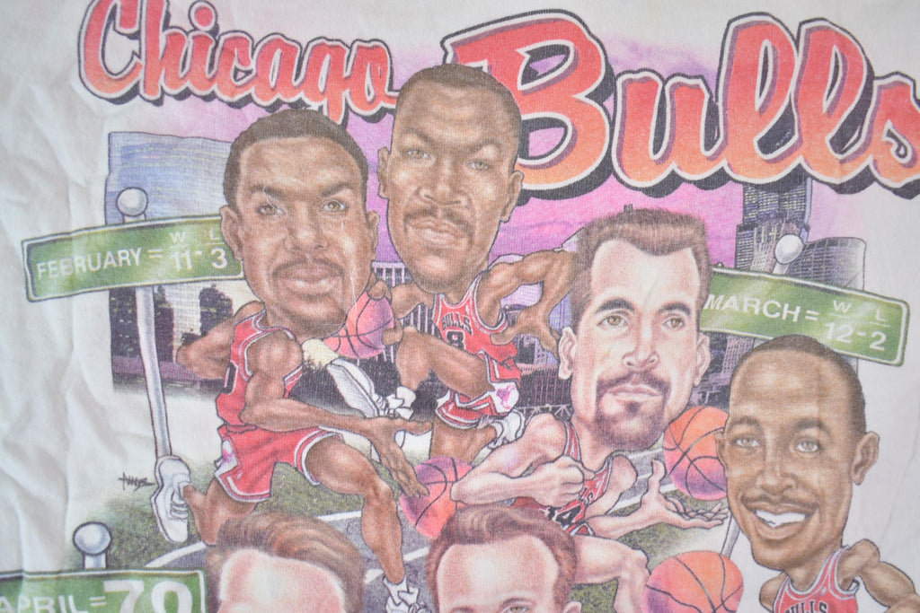 Vintage 1995 1996 Chicago Bulls NBA Graphic T-Shirt