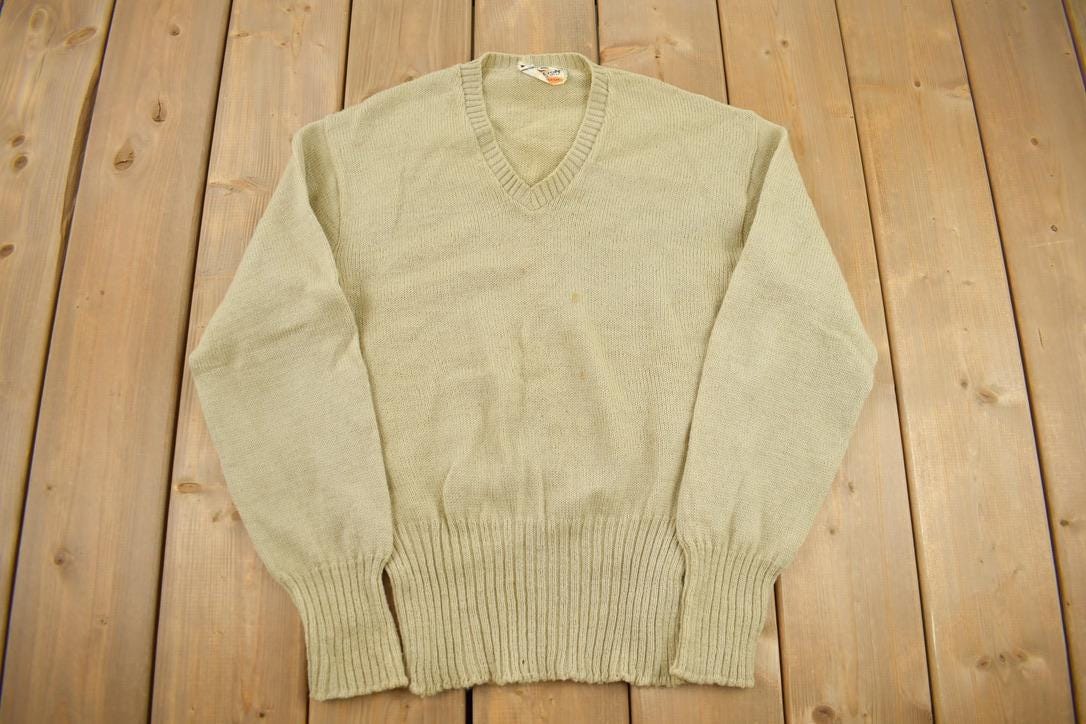 Vintage 1950s 100% Wool Princeton Knitting Mills Knit Sweater