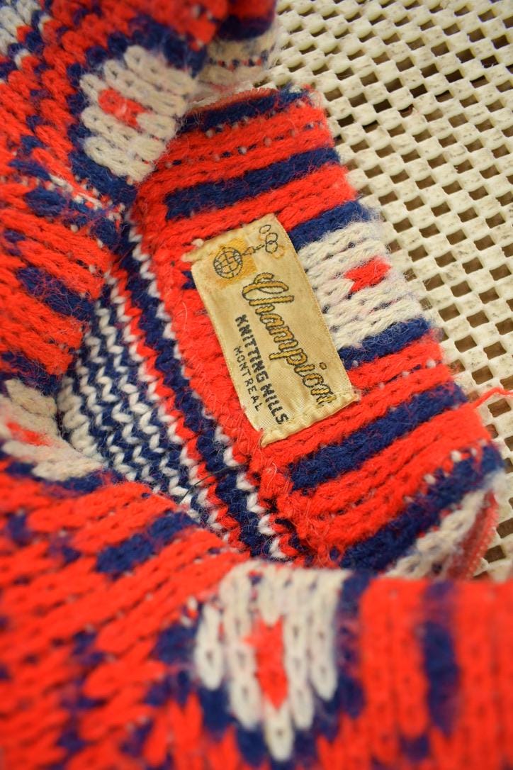 Vintage 1960s Champion Knitting Mills Pullover Knit Sweater