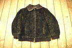 Vintage 1950s Brown Fur Zip Up Jacket