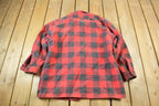 Vintage 1960s Champion Button Up Plaid Flannel Trucker Shirt