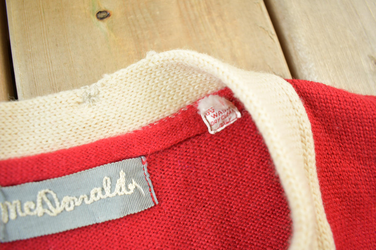 Vintage 1960s Collegiate Wrestling Cardigan Knit Sweater