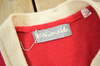 Vintage 1960s Collegiate Wrestling Cardigan Knit Sweater