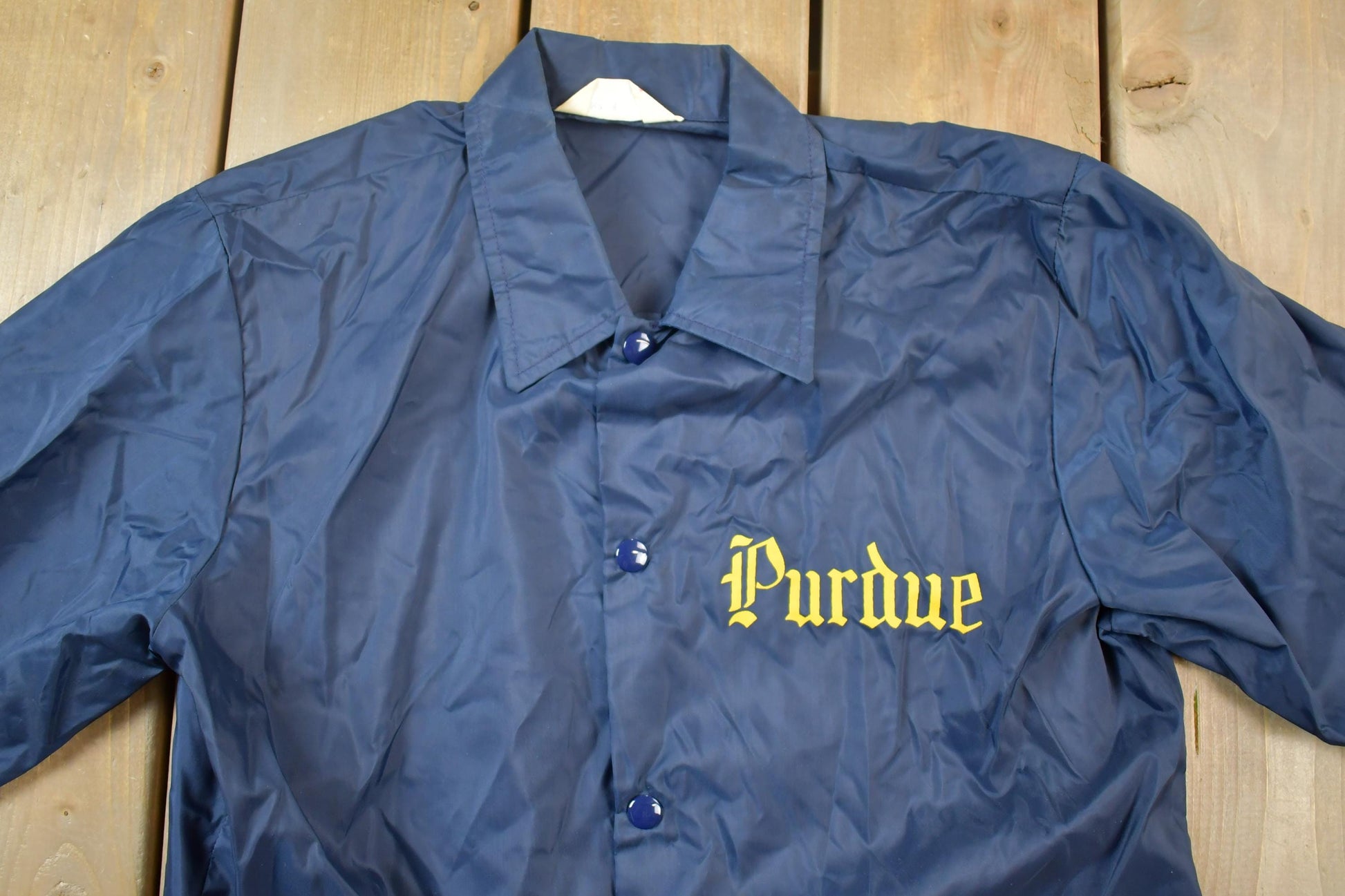 Vintage 1970s Champion Perdue Snap Button Satin Youth Size Jacket Made In USA