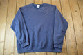 Vintage 1990s Nike Embroidered Mini Swoosh Navy Crewneck Sweatshirt