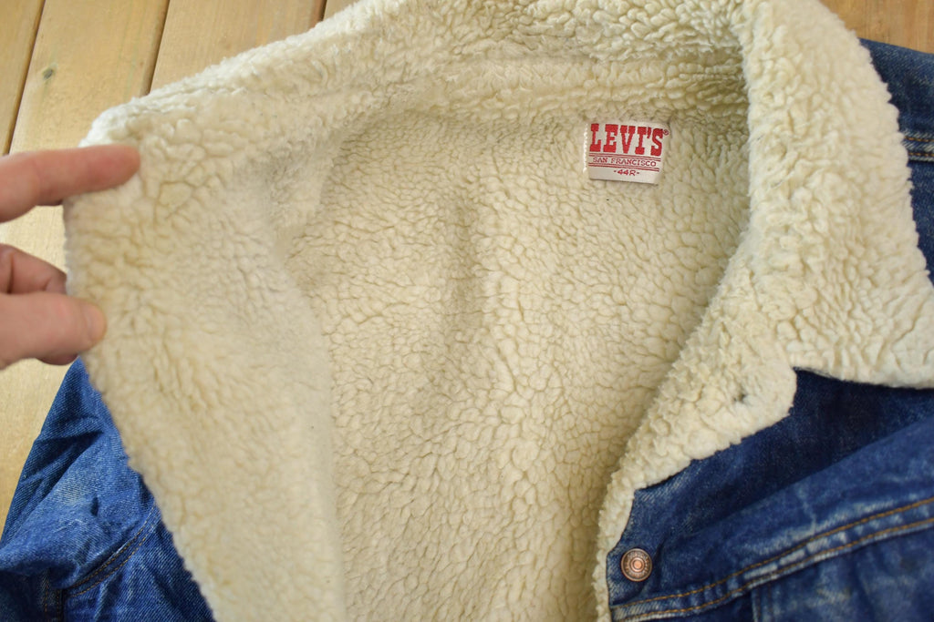 Vintage 1990s Levis Shearling Lined Jean Jacket Made In USA