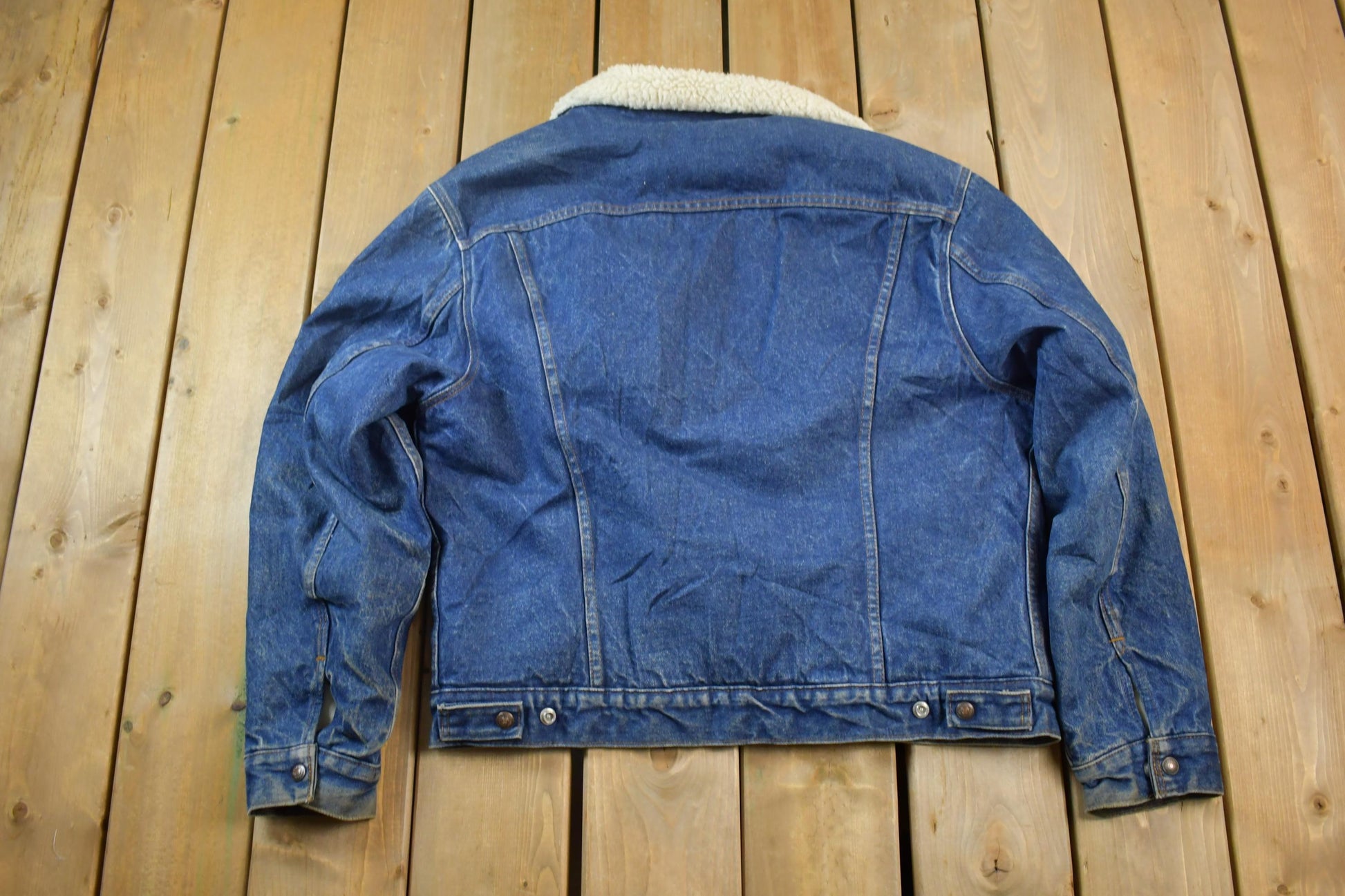 Vintage 1990s Levis Shearling Lined Jean Jacket Made In USA