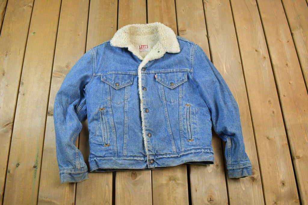 Vintage 1990s Levis Shearling Lined Jean Jacket Made In USA