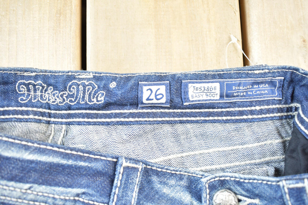 Vintage Y2K Miss Me Bedazzled Low Rise Jeans Size 26x32.5