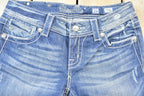 Vintage Y2K Miss Me Bedazzled Low Rise Jeans Size 26x32.5