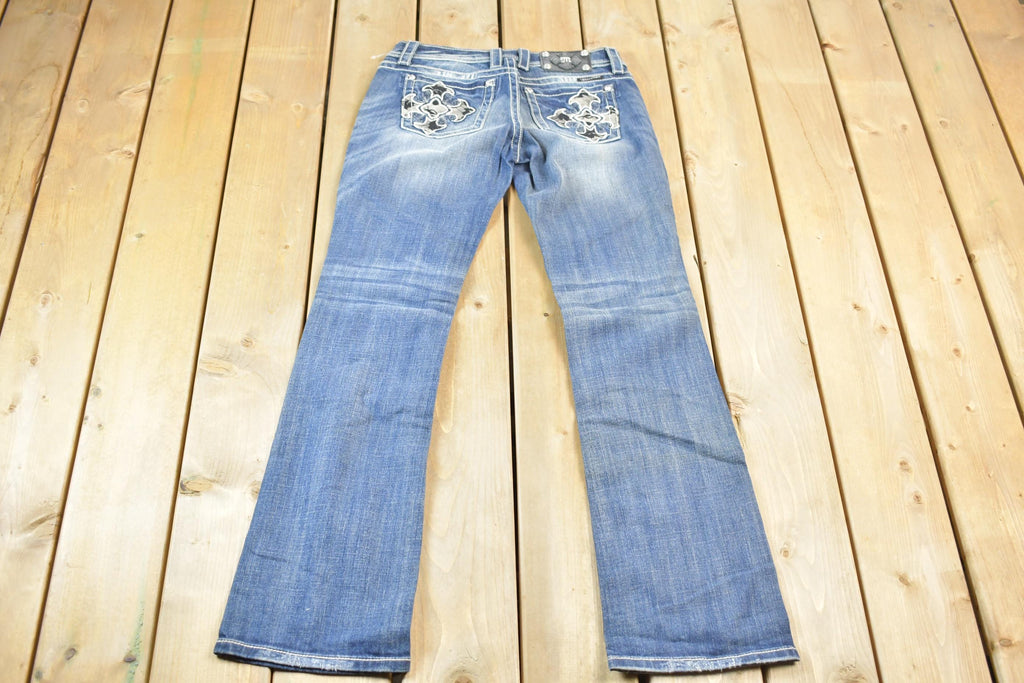 Vintage Y2K Miss Me Bedazzled Low Rise Jeans Size 26x32.5
