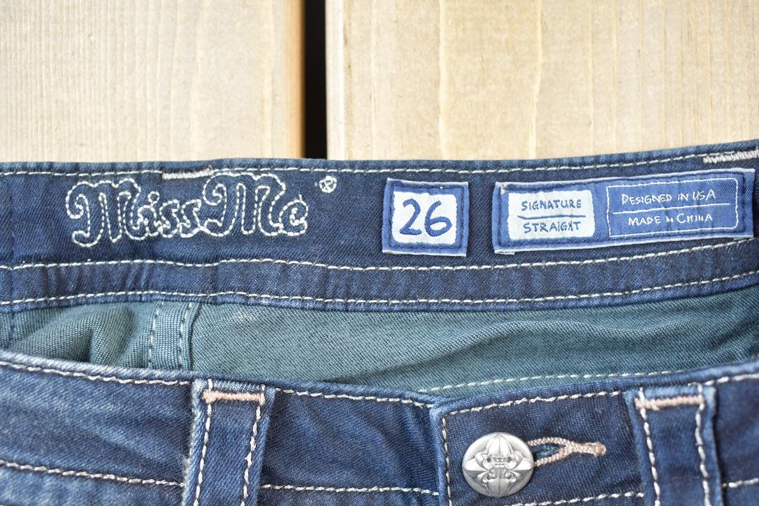 Vintage Y2K Miss Me Bedazzled Low Rise Jeans Size 26x32.5