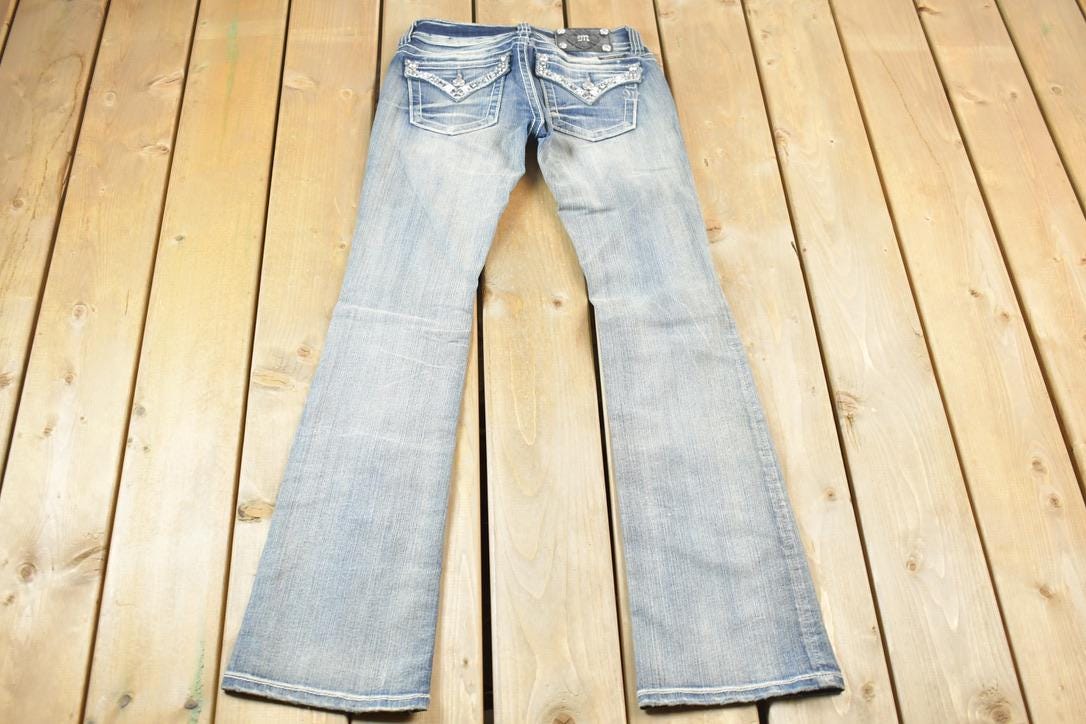 Vintage Y2K Miss Me Bedazzled Low Rise Jeans Size 26x33