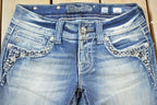 Vintage Y2K Miss Me Bedazzled Low Rise Jeans Size 26x33
