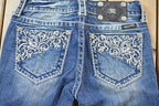 Vintage Y2K Miss Me Bedazzled Low Rise Jeans Size 26x33