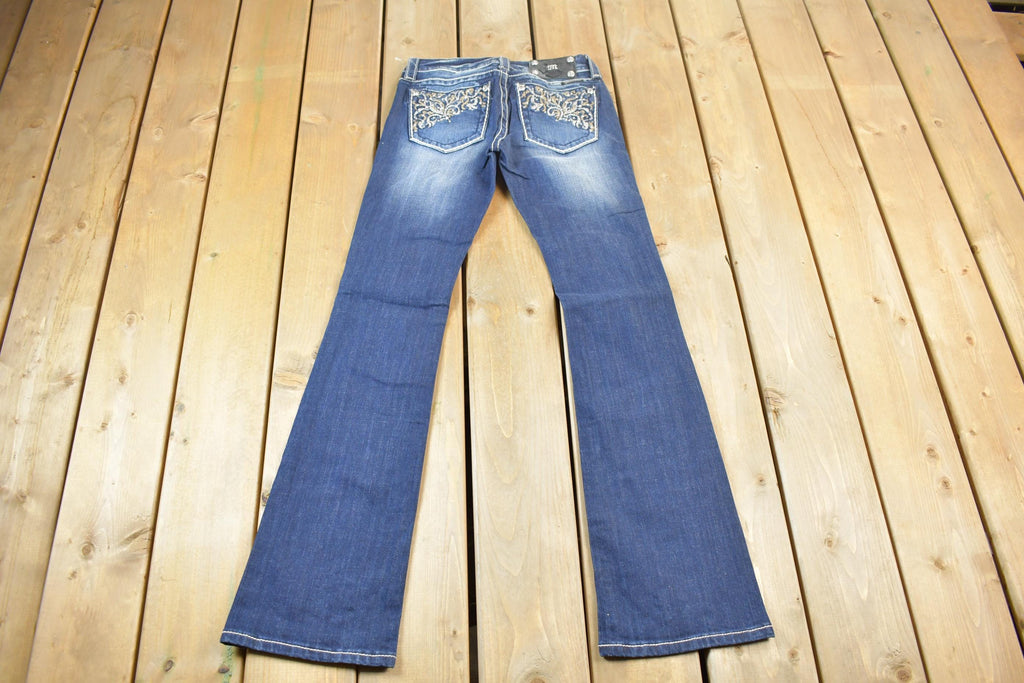 Vintage Y2K Miss Me Bedazzled Low Rise Jeans Size 26x33