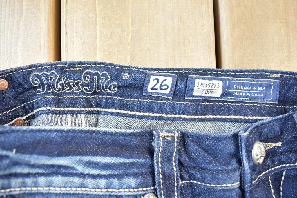 Vintage Y2K Miss Me Bedazzled Low Rise Jeans Size 26x33