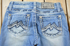 Vintage Y2K Miss Me Bedazzled Low Rise Jeans Size 26x33