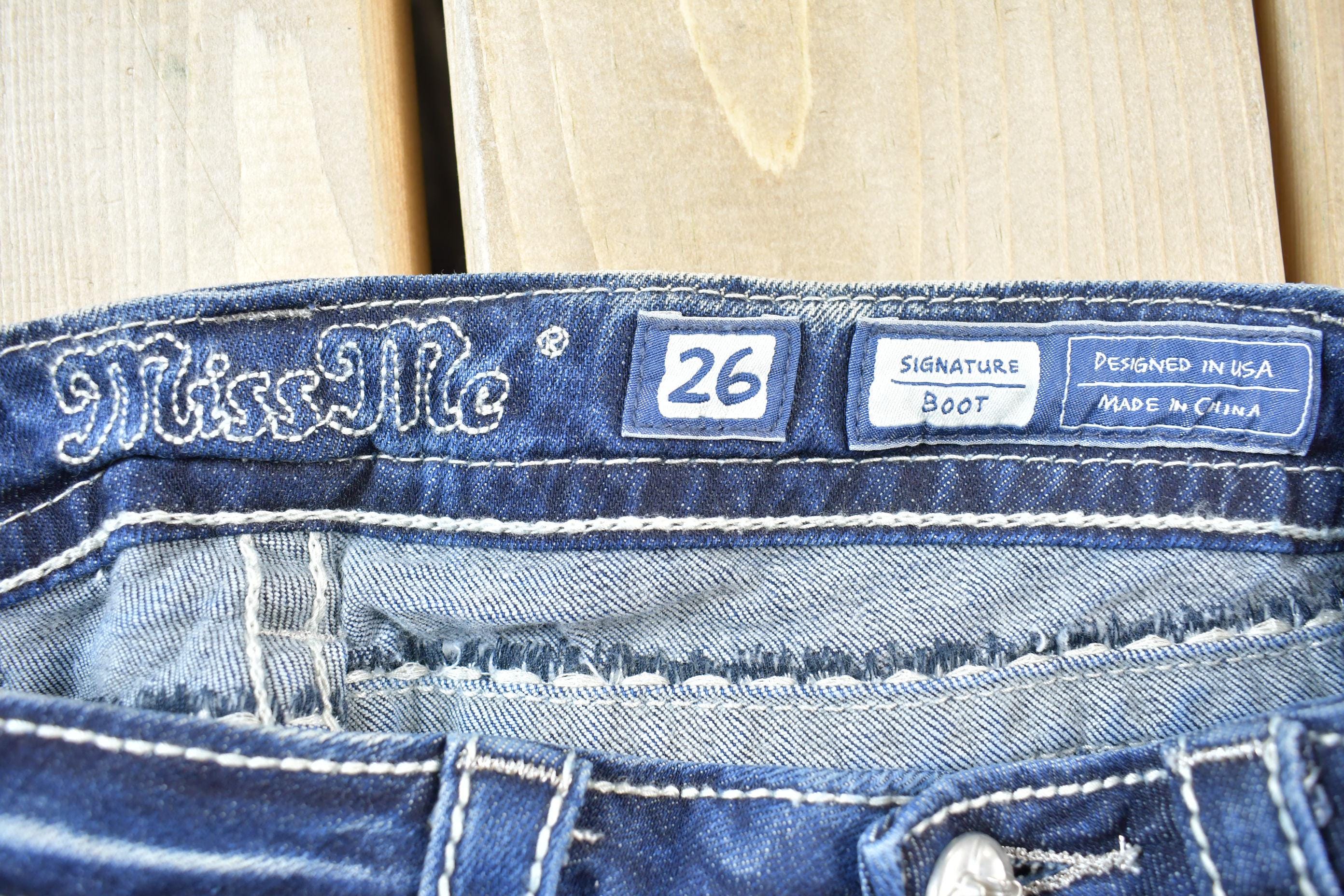 Vintage Y2K Miss Me Bedazzled Low Rise Jeans Size 26x33