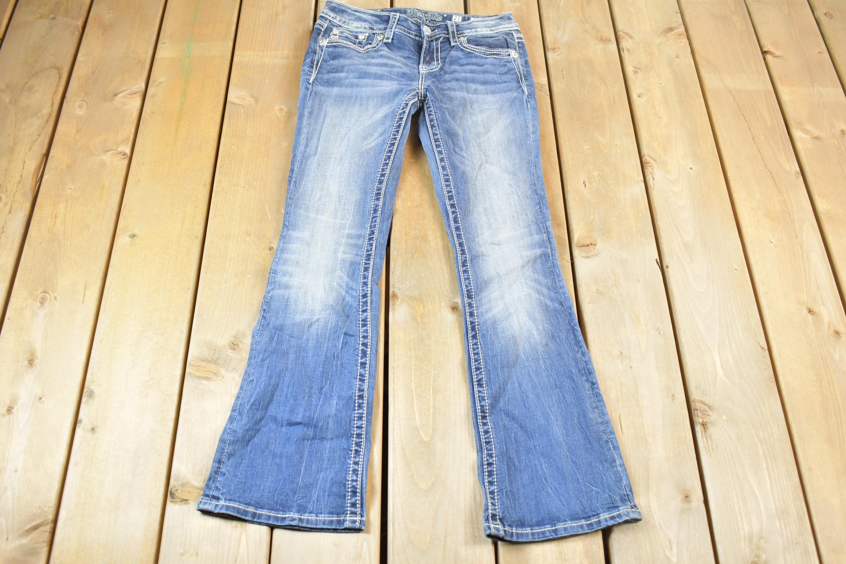 Vintage Y2K Miss Me Bedazzled Low Rise Jeans Size 27x30