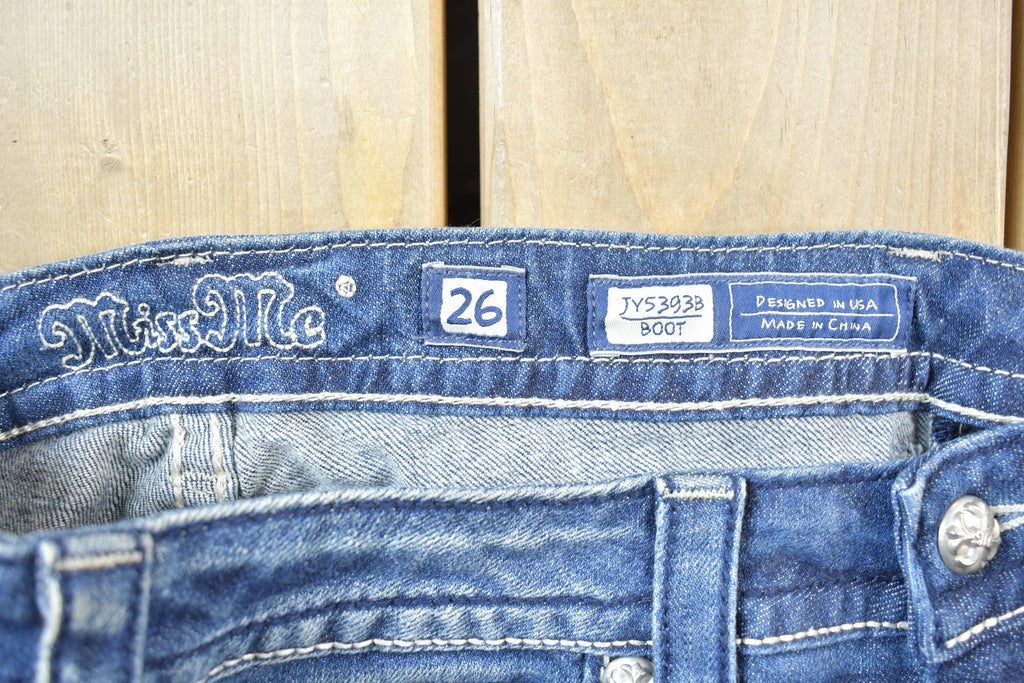 Vintage Y2K Miss Me Bedazzled Low Rise Jeans Size 26x33