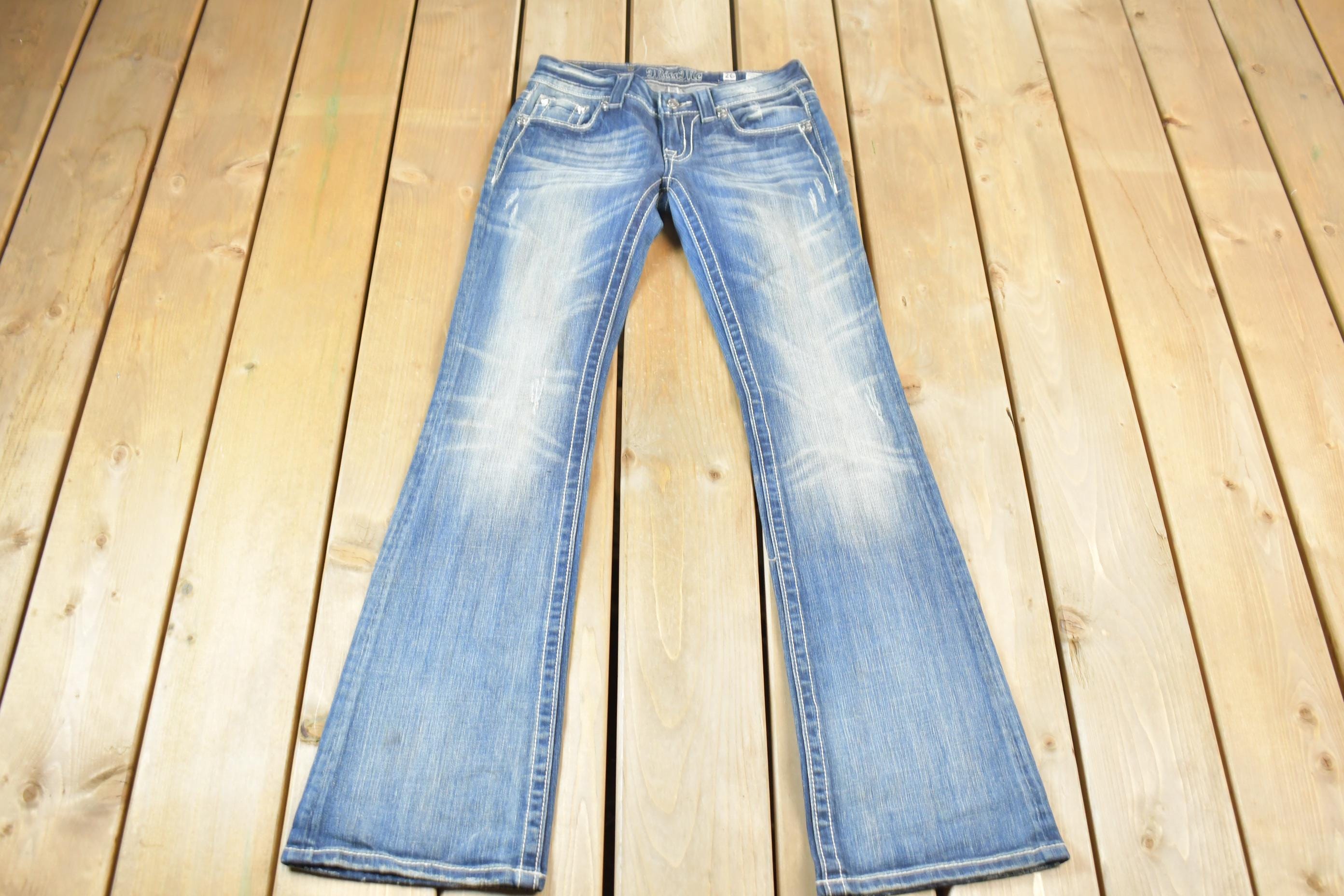 Vintage Y2K Miss Me Bedazzled Low Rise Jeans Size 26x33