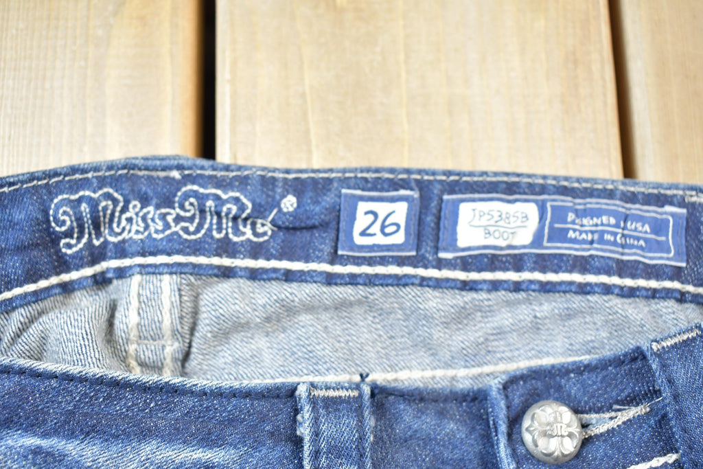 Vintage Y2K Miss Me Bedazzled Low Rise Jeans Size 26x33