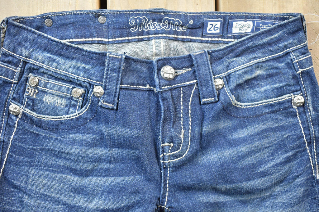 Vintage Y2K Miss Me Bedazzled Low Rise Jeans Size 26x33