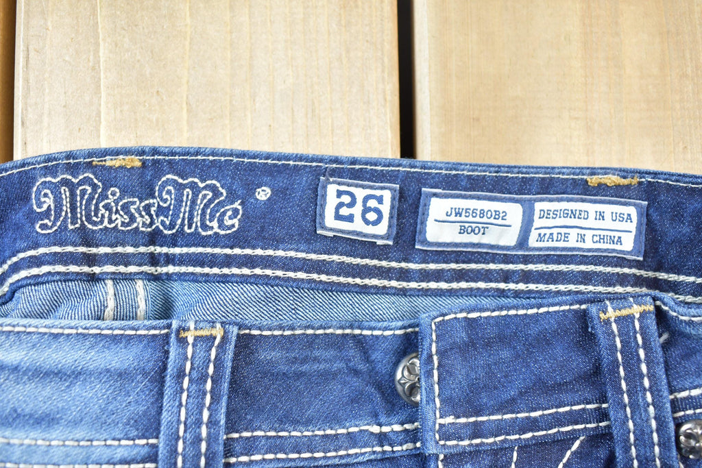 Vintage Y2K Miss Me Bedazzled Low Rise Jeans Size 26x33