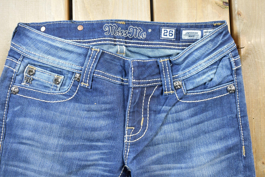 Vintage Y2K Miss Me Bedazzled Low Rise Jeans Size 26x33