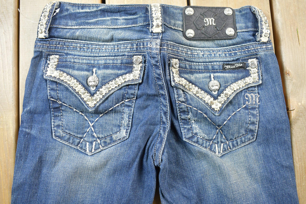 Vintage Y2K Miss Me Bedazzled Low Rise Jeans Size 26x32