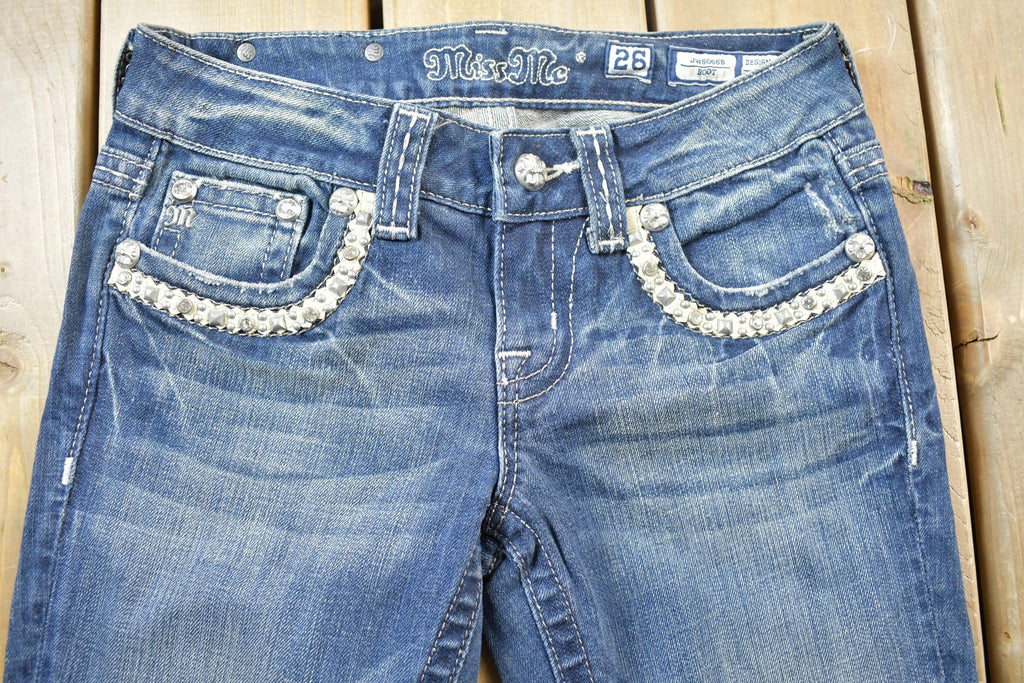 Vintage Y2K Miss Me Bedazzled Low Rise Jeans Size 26x32