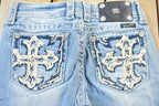 Vintage Y2K Miss Me Bedazzled Low Rise Jeans Size 26x32