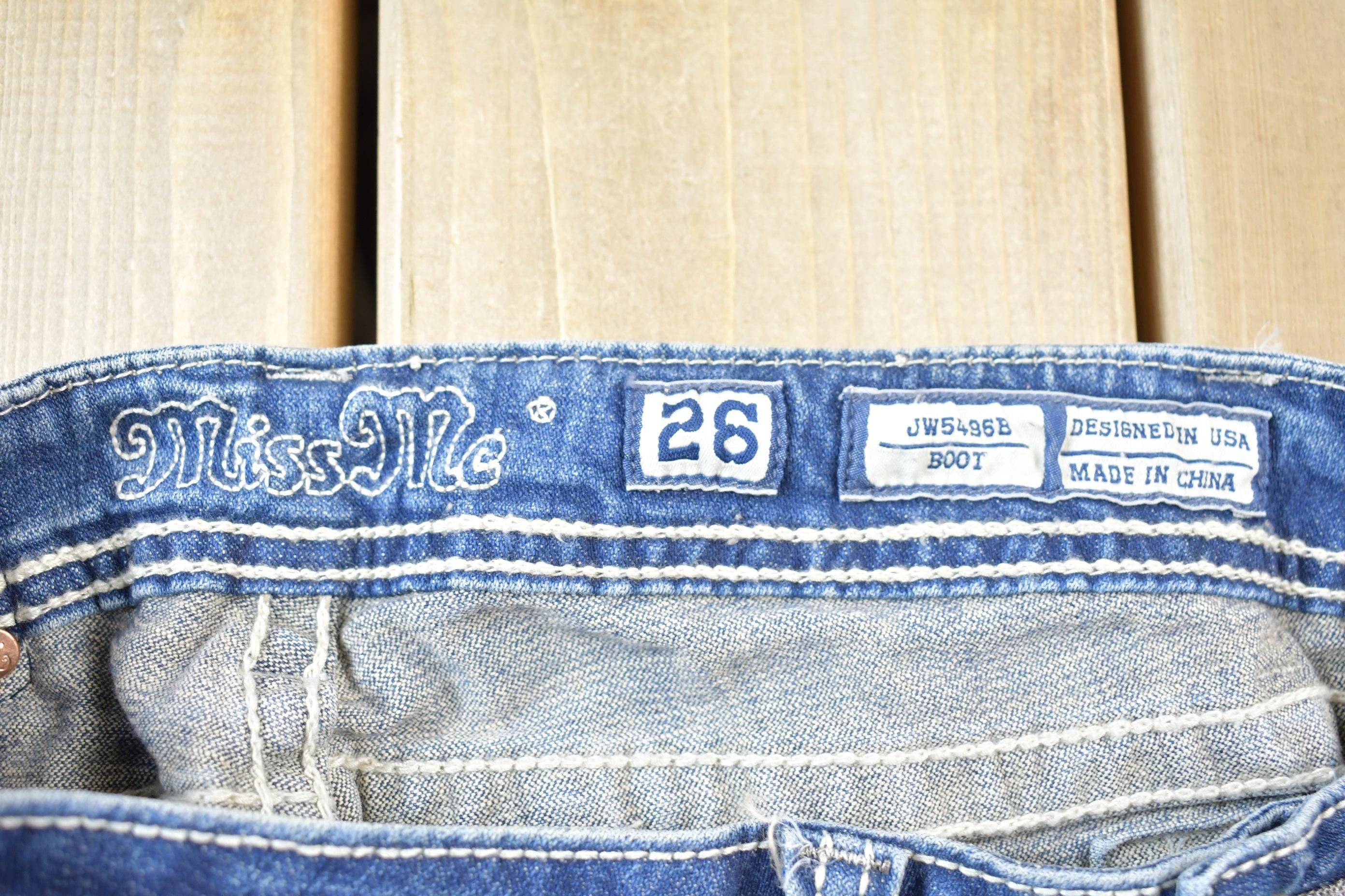 Vintage Y2K Miss Me Bedazzled Low Rise Jeans Size 26x32