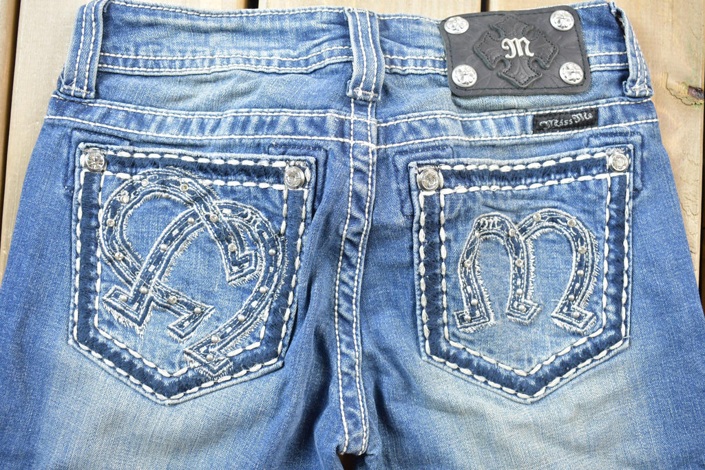 Vintage Y2K Miss Me Bedazzled Low Rise Jeans Size 26x32