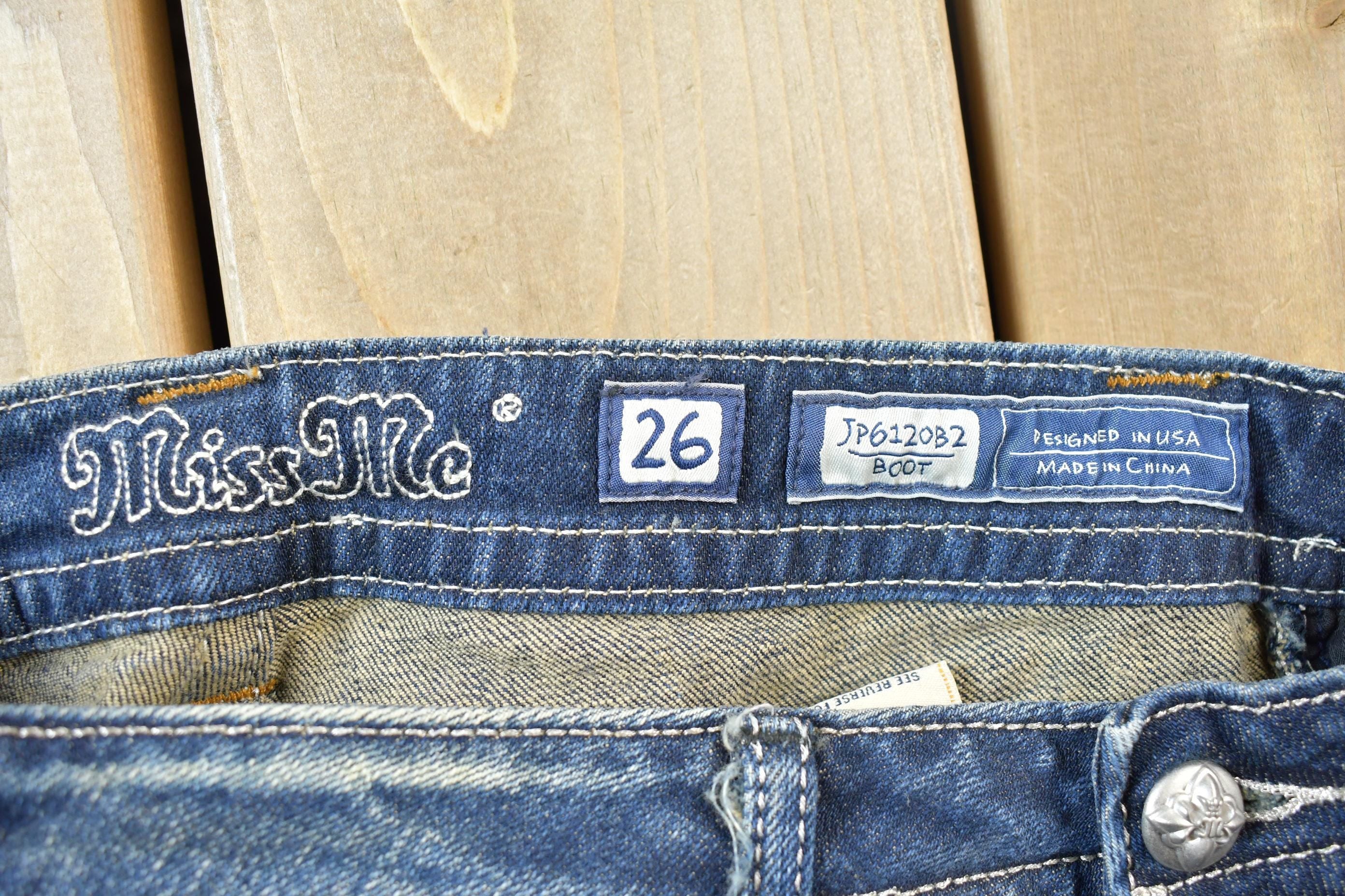 Vintage Y2K Miss Me Bedazzled Low Rise Jeans Size 26x33