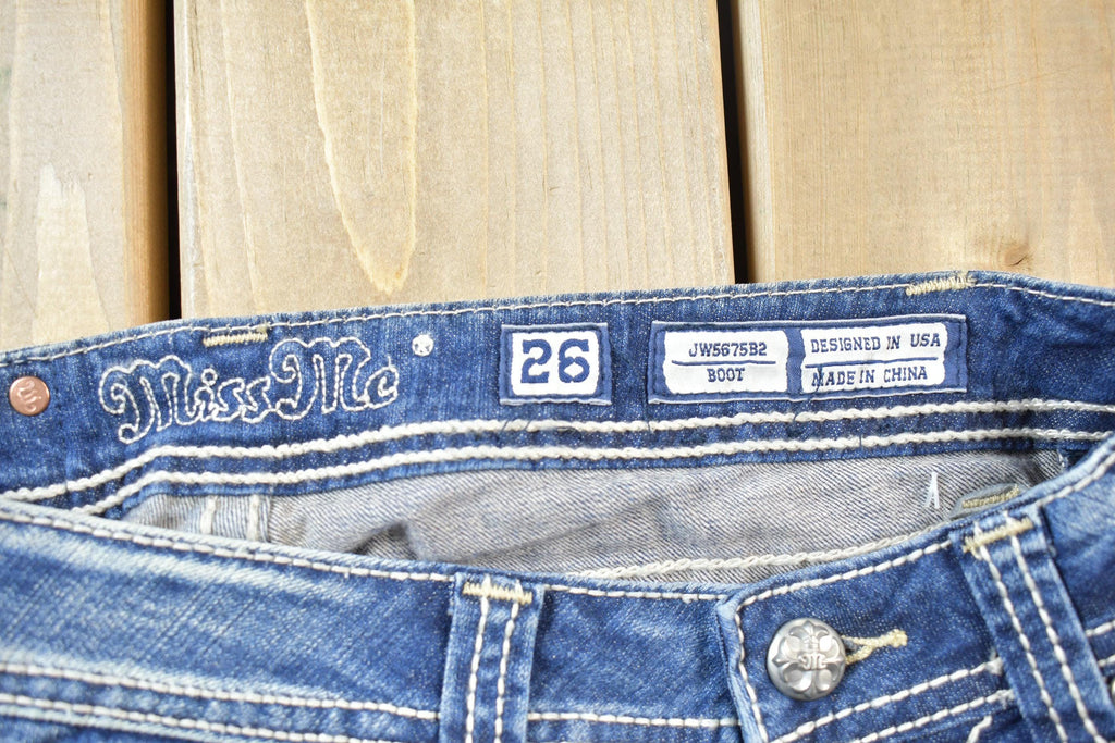 Vintage Y2K Miss Me Bedazzled Low Rise Jeans Size 26x33