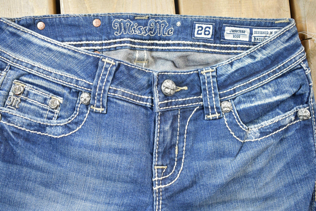 Vintage Y2K Miss Me Bedazzled Low Rise Jeans Size 26x33