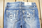 Vintage Y2K Miss Me Bedazzled Low Rise Jeans Size 26x36