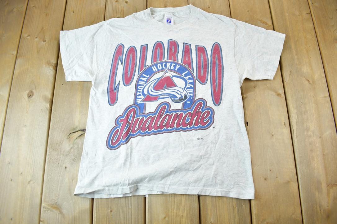 Vintage 1990s Colorado Avalanche NHL Youth Size Graphic T-Shirt