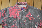 Vintage 1990s Chicago Bulls All Over Print NBA Basketball Boxy Fit Jean Jacket