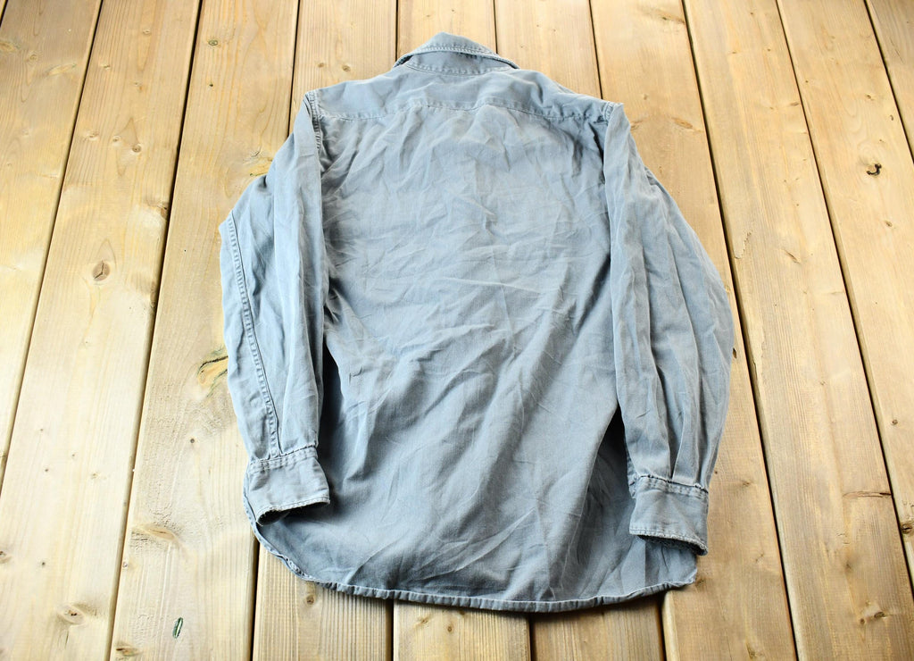 Vintage 1950s JC Penny's Big Mac Sanfordized Light Grey Heavywieght Blank Button Up Shirt