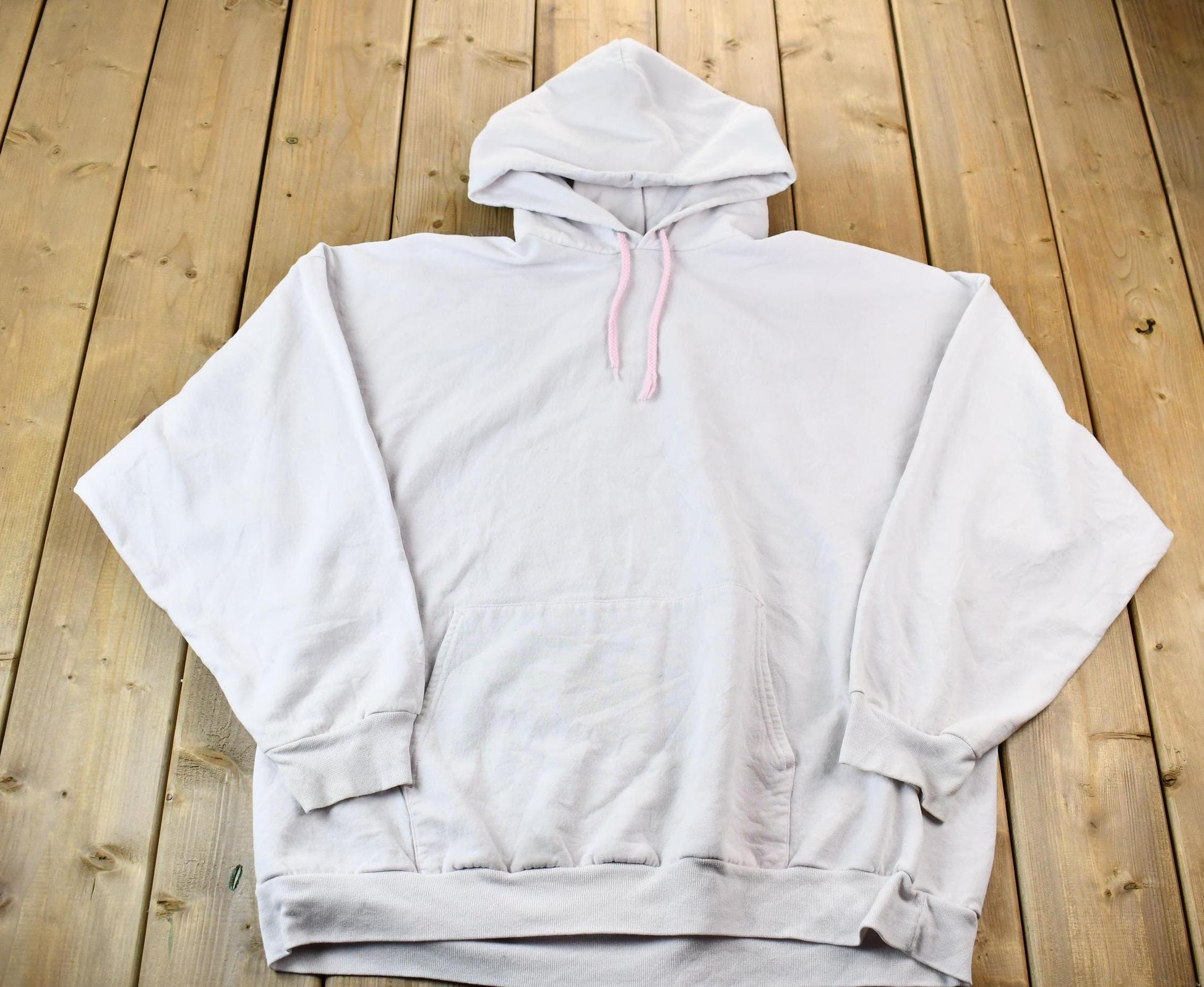 Vintage 1990s Light Pink Blank Heavyweight Hooded Sweatshirt
